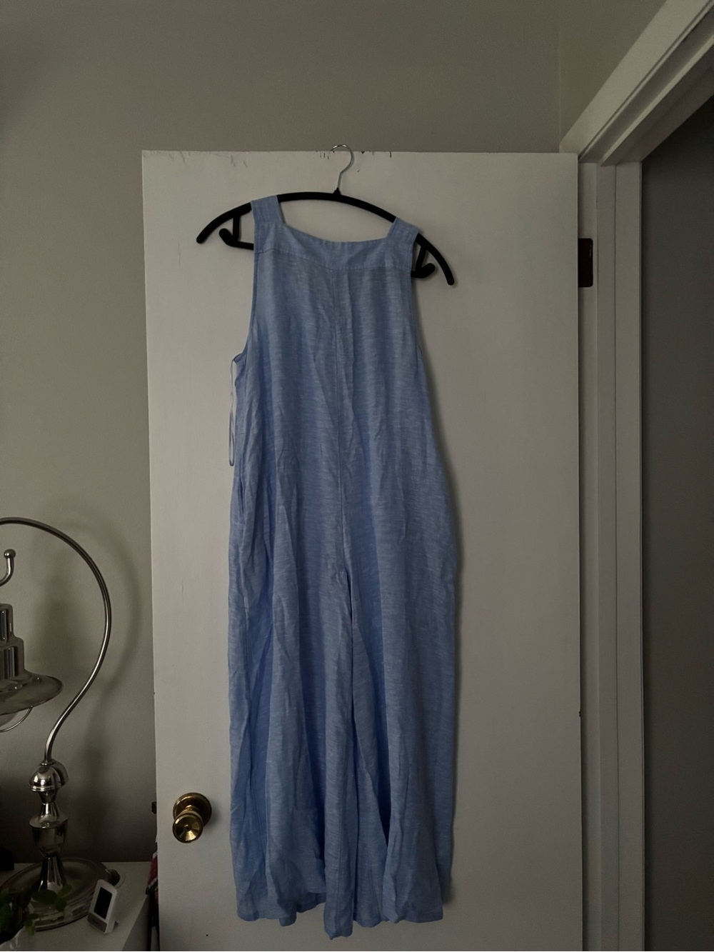 Haute Hippie Sky Blue Sleeveless Linen-Blend Jumpsuit
